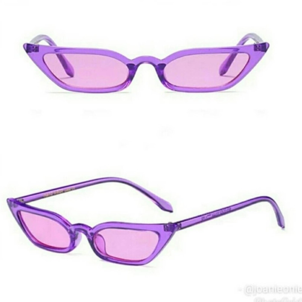 Sunglasses PURPLE Cat Eye Slim Dopamine Trendy Edgy Twee NWT